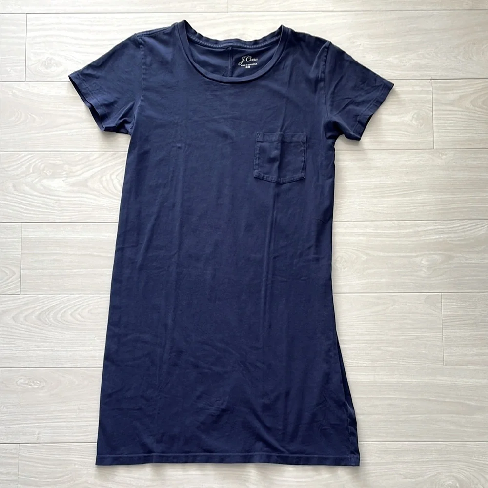 J. Crew Navy T-Shirt Dress - Picture 1 of 7